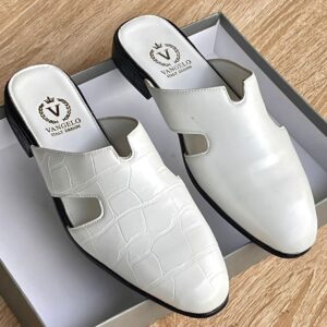 All white half shoes