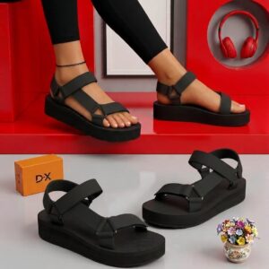 All black sandals